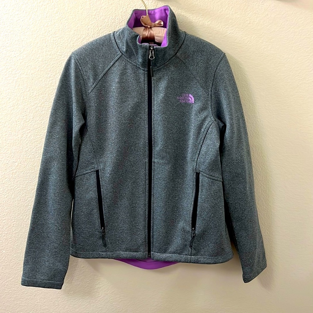 The North Face Heather Gray Lavender Detail Jacket